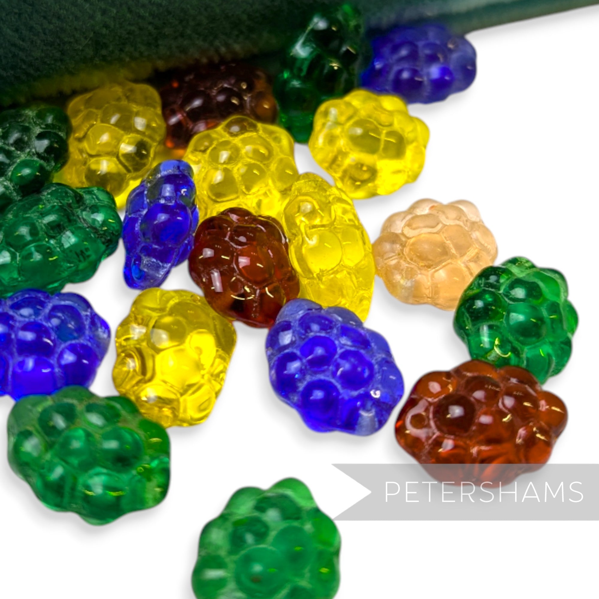 Vintage 1960/70's 13x10mm Glass Fruity Beads - 36 Pieces