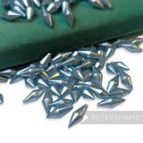 Vintage 1960/70's 15x6mm Pearlescent Pointed Tip Beads - Approx. 72 Pieces