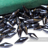 Vintage 1960/70's 15x6mm Pearlescent Pointed Tip Beads - Approx. 72 Pieces