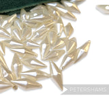 Vintage 1960/70's 15x6mm Pearlescent Pointed Tip Beads - Approx. 72 Pieces