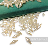 Vintage 1960/70's 15x6mm Pearlescent Pointed Tip Beads - Approx. 72 Pieces