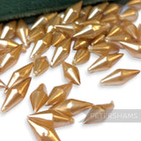 Vintage 1960/70's 15x6mm Pearlescent Pointed Tip Beads - Approx. 72 Pieces