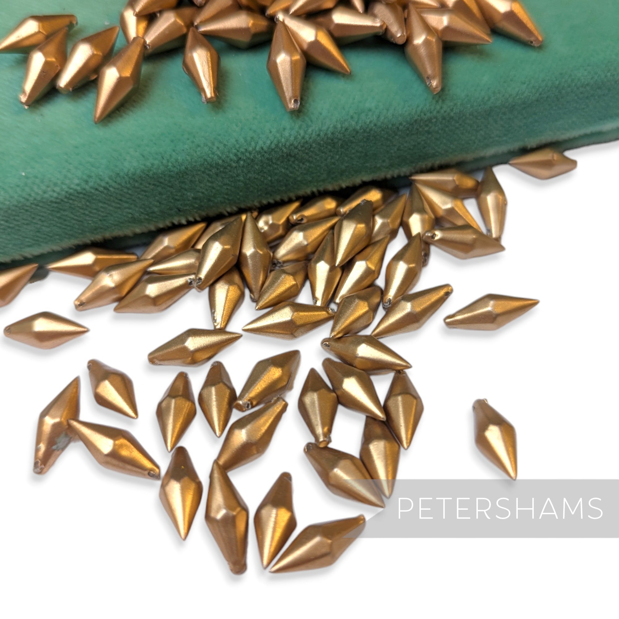 Vintage 1960/70's 15x6mm Pearlescent Pointed Tip Beads - Approx. 72 Pieces