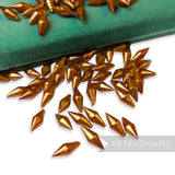 Vintage 1960/70's 15x6mm Pearlescent Pointed Tip Beads - Approx. 72 Pieces