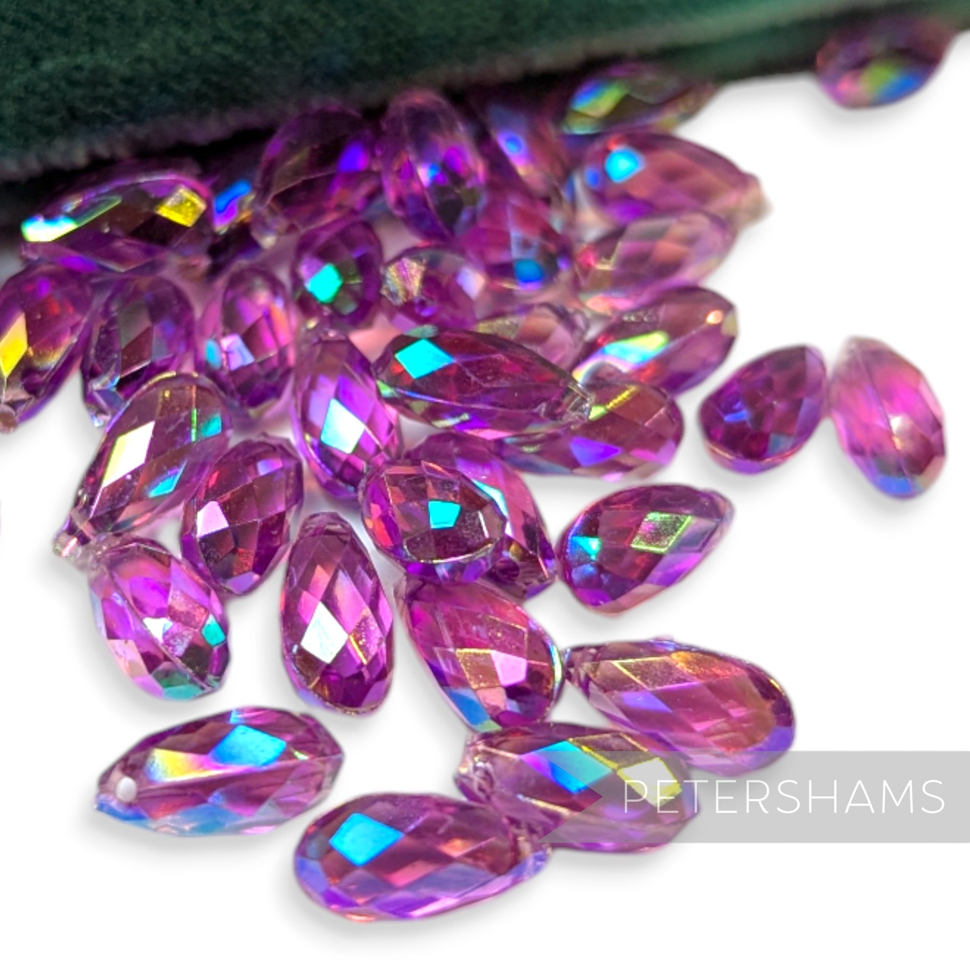 Vintage 1960/70's 10x6mm Rounded Faceted Teardrop Beads - Approx. 72 Pieces