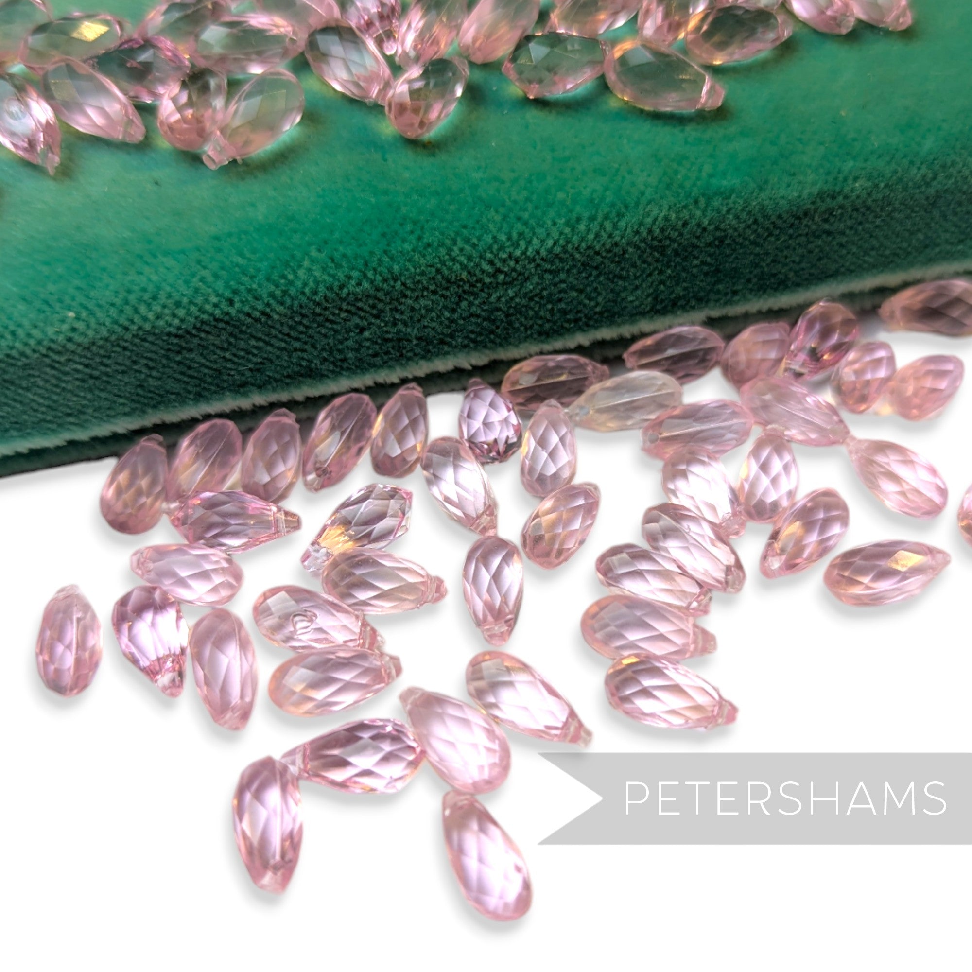 Vintage 1960/70's 10x6mm Rounded Faceted Teardrop Beads - Approx. 72 Pieces