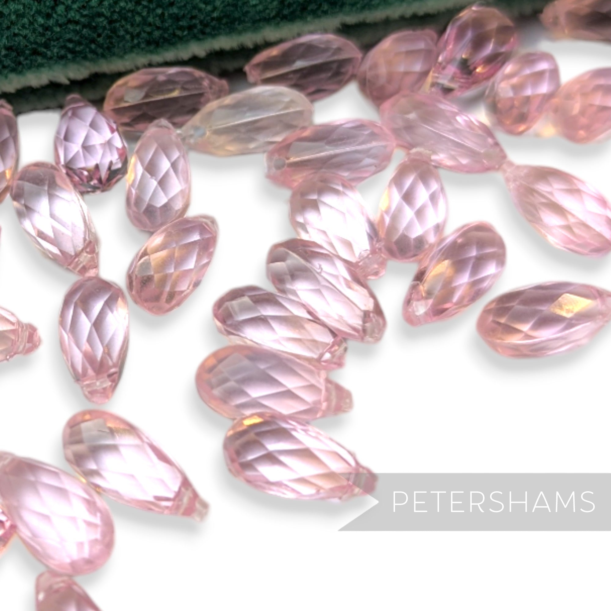 Vintage 1960/70's 10x6mm Rounded Faceted Teardrop Beads - Approx. 72 Pieces