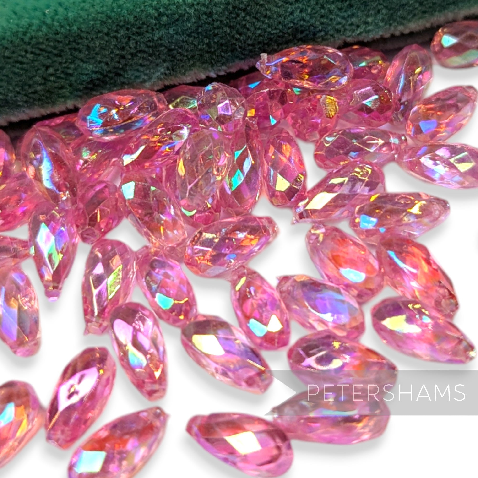 Vintage 1960/70's 10x6mm Rounded Faceted Teardrop Beads - Approx. 72 Pieces