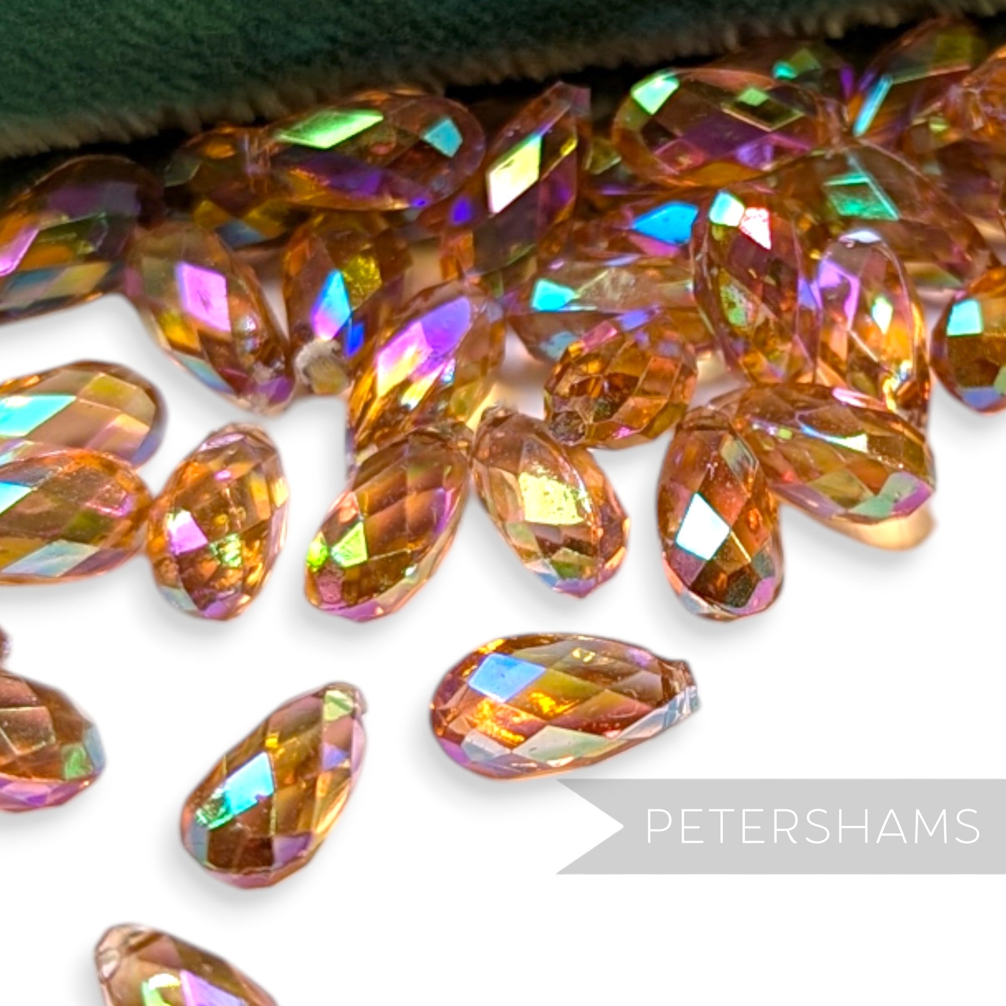 Vintage 1960/70's 10x6mm Rounded Faceted Teardrop Beads - Approx. 72 Pieces