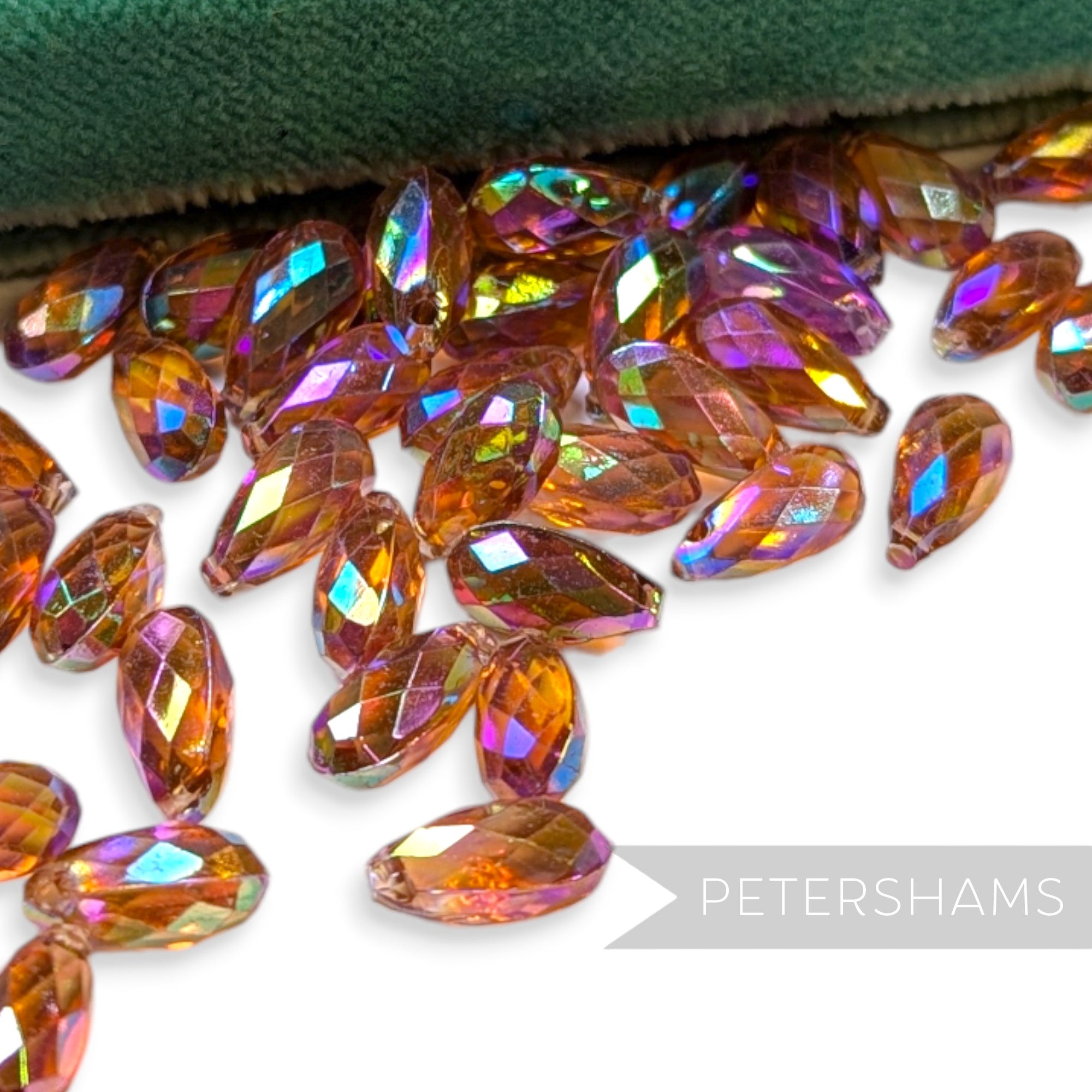 Vintage 1960/70's 10x6mm Rounded Faceted Teardrop Beads - Approx. 72 Pieces