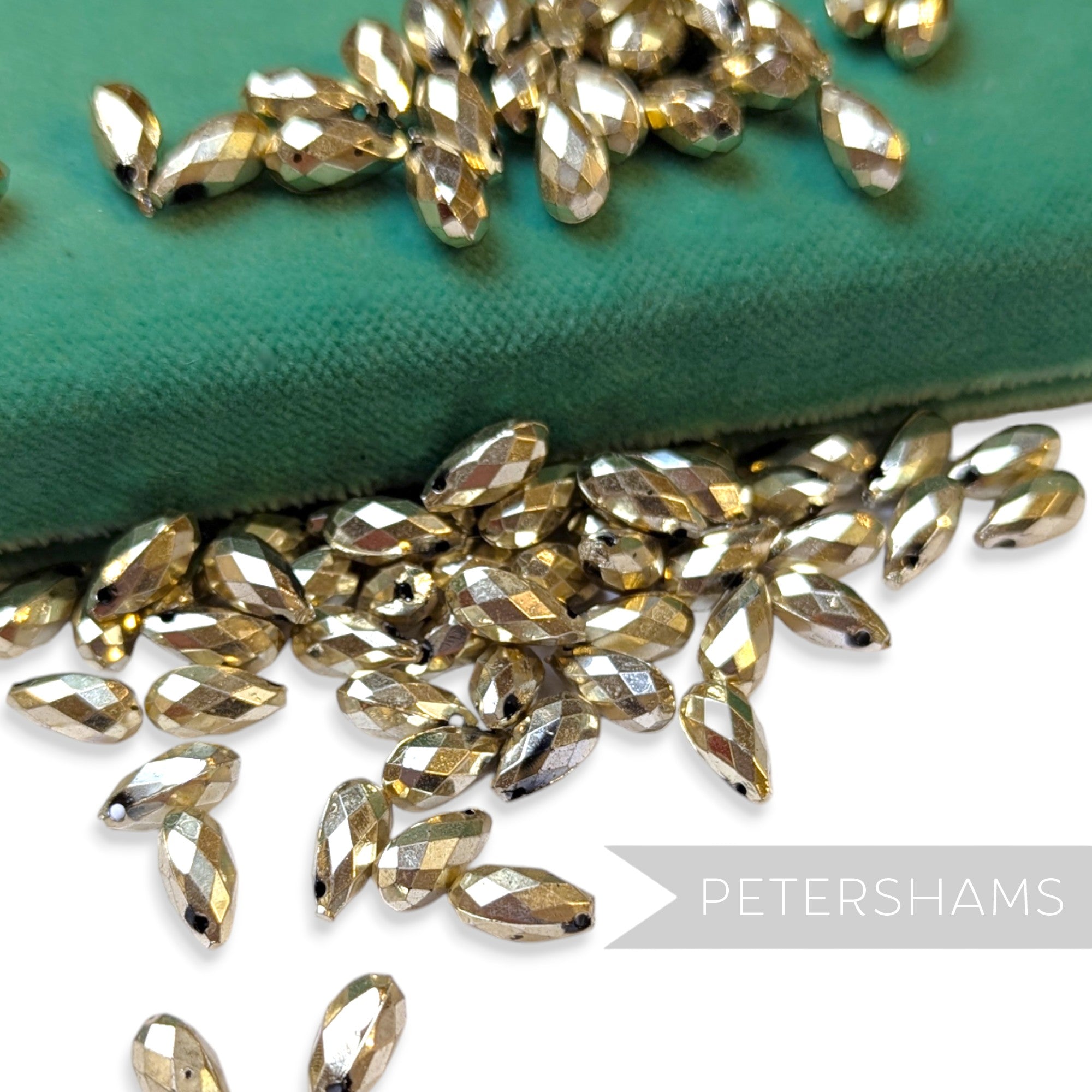 Vintage 1960/70's 10x6mm Rounded Faceted Teardrop Beads - Approx. 72 Pieces