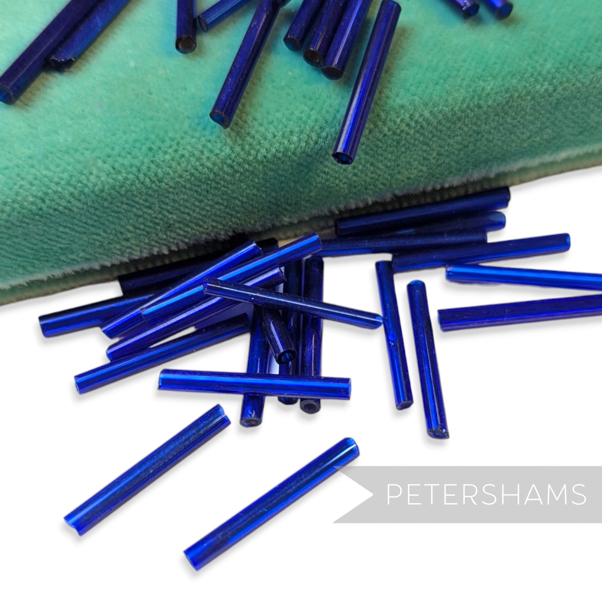 25mm Vintage Extra Long Glass Bugle Beads - 36 Pieces