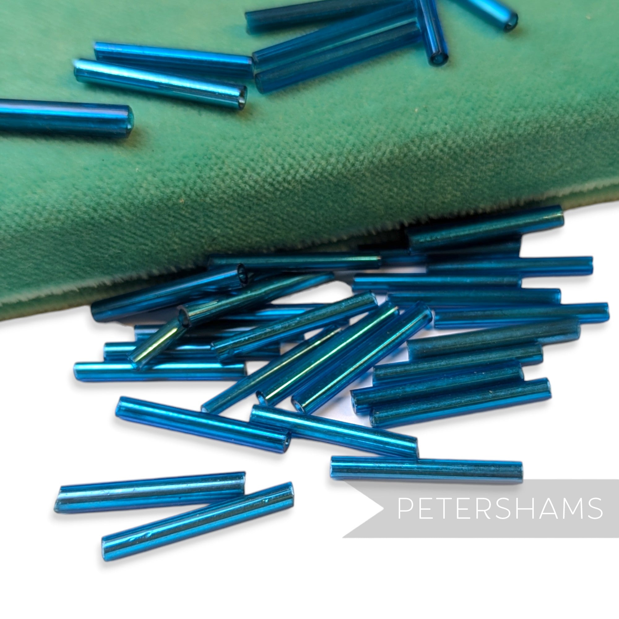 25mm Vintage Extra Long Glass Bugle Beads - 36 Pieces