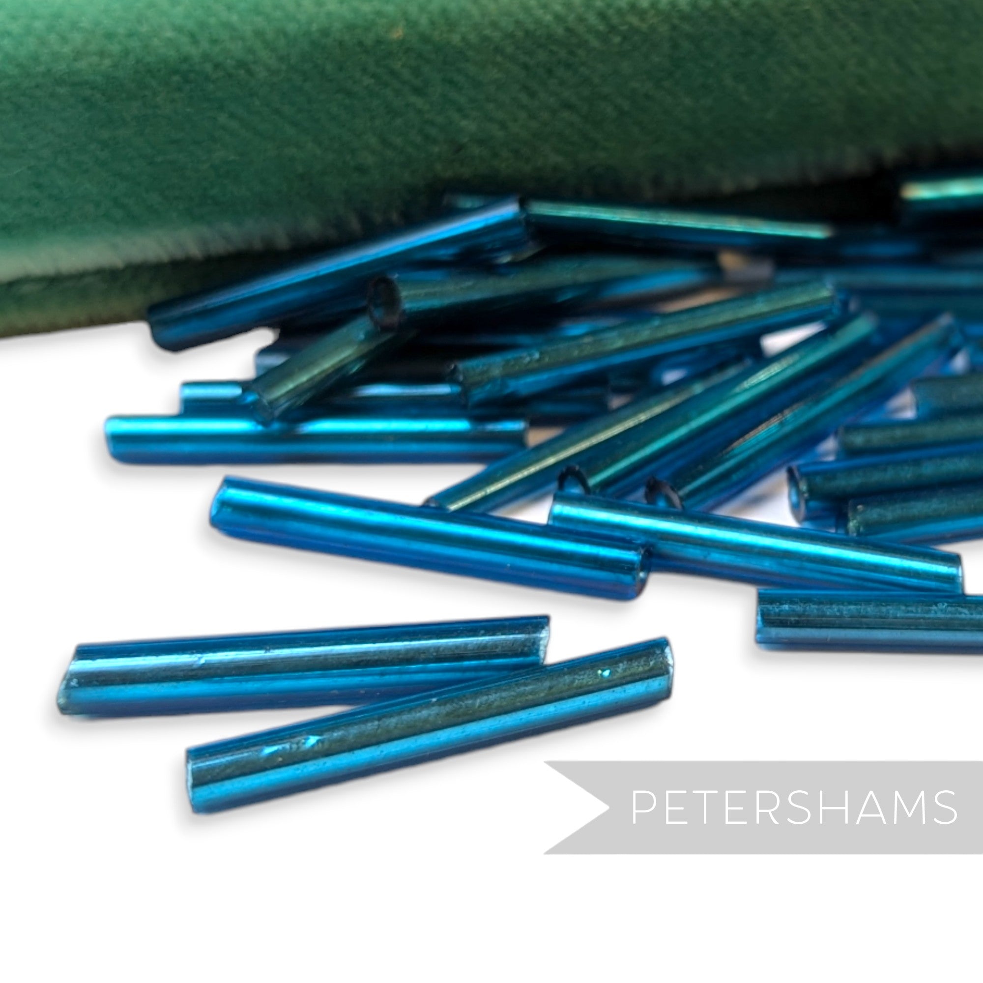 25mm Vintage Extra Long Glass Bugle Beads - 36 Pieces