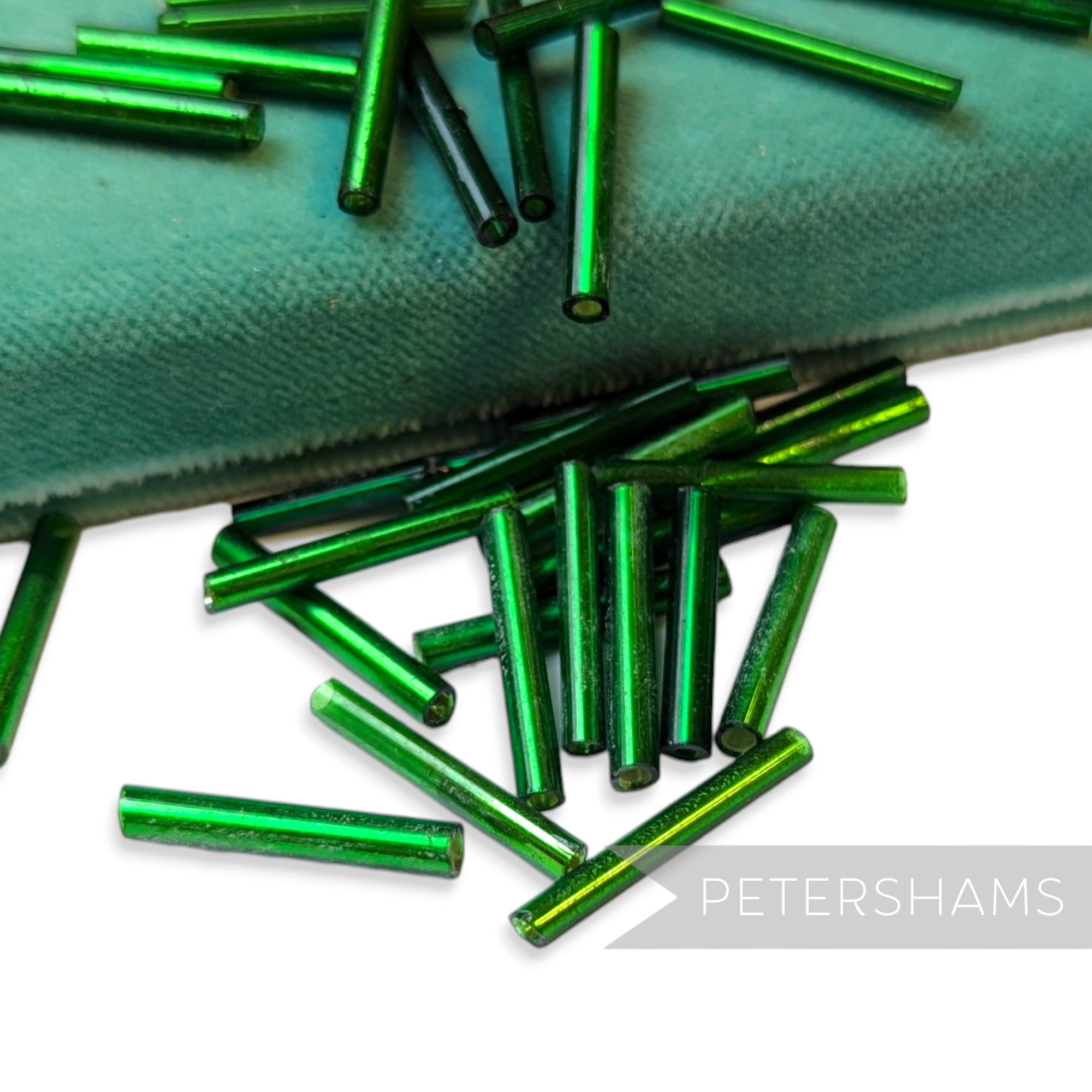 25mm Vintage Extra Long Glass Bugle Beads - 36 Pieces