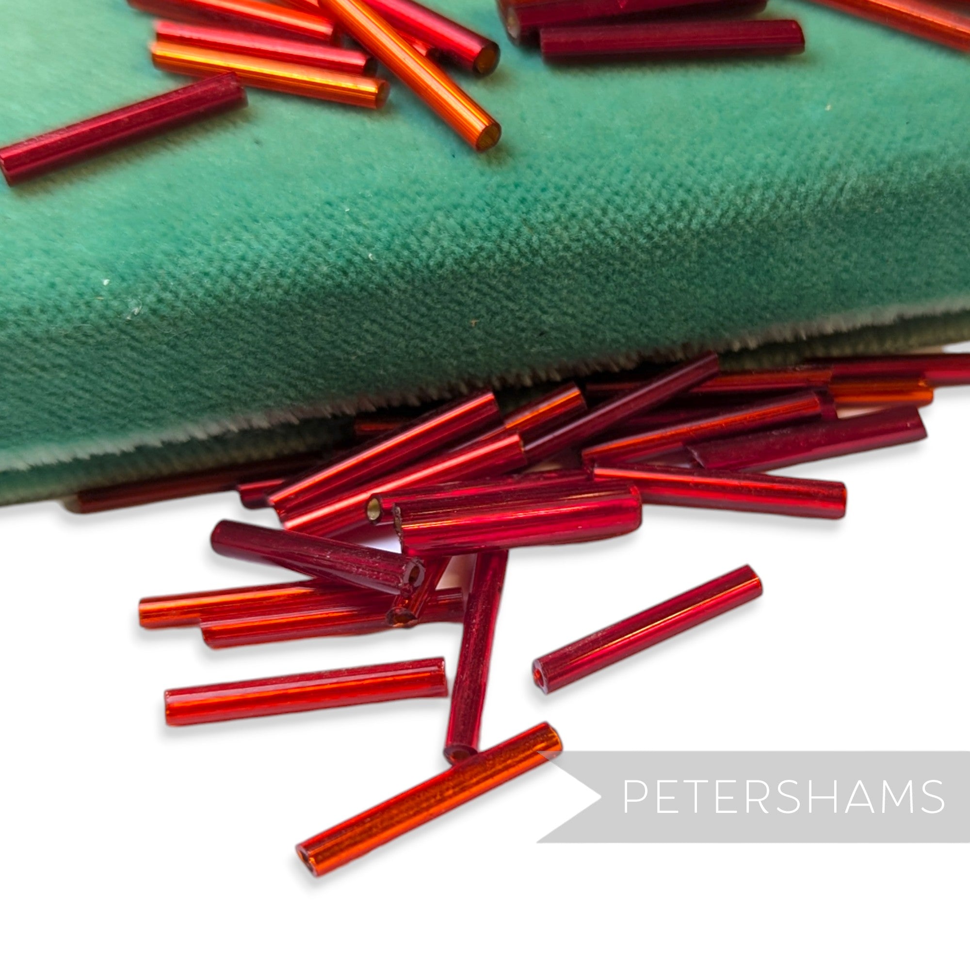 25mm Vintage Extra Long Glass Bugle Beads - 36 Pieces