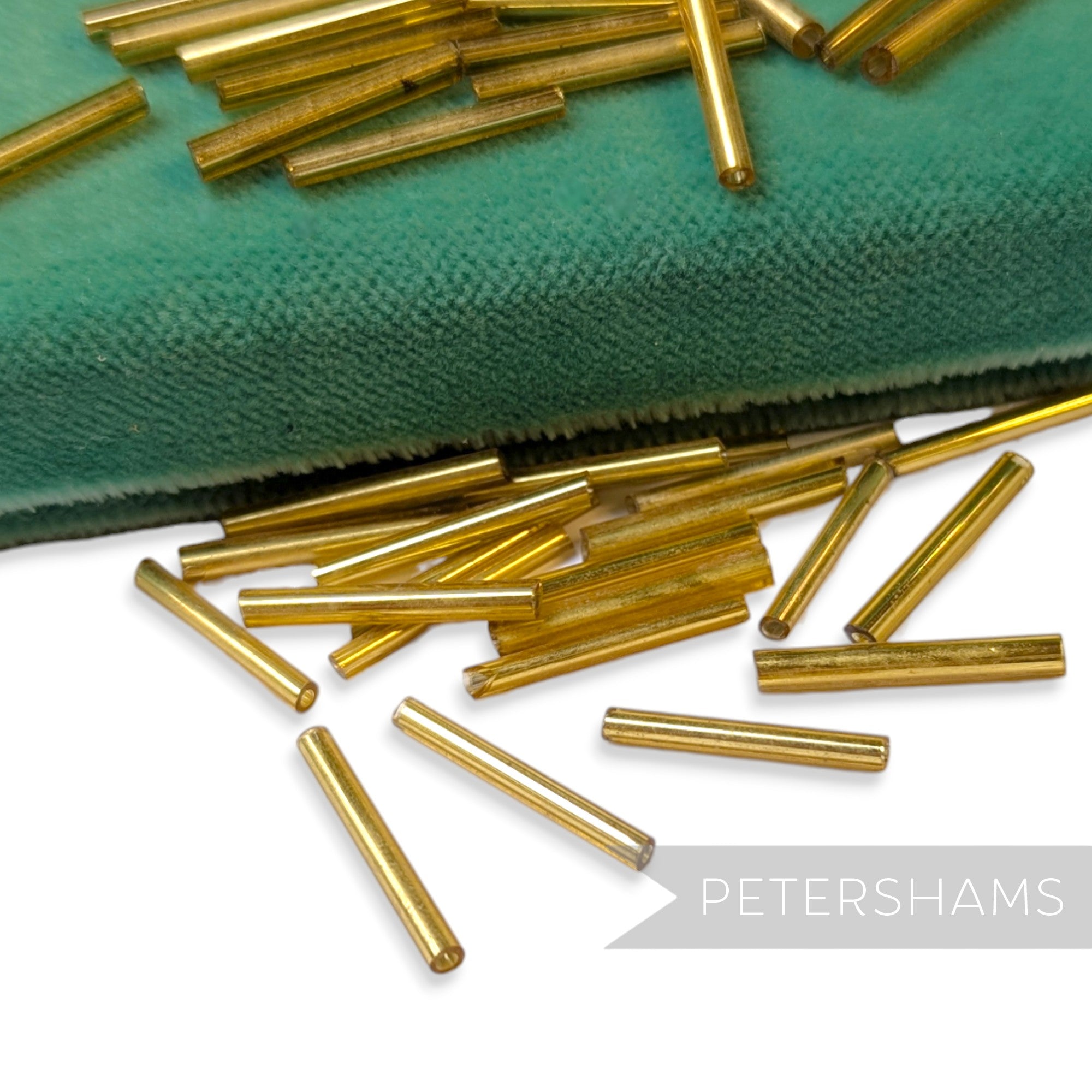 25mm Vintage Extra Long Glass Bugle Beads - 36 Pieces