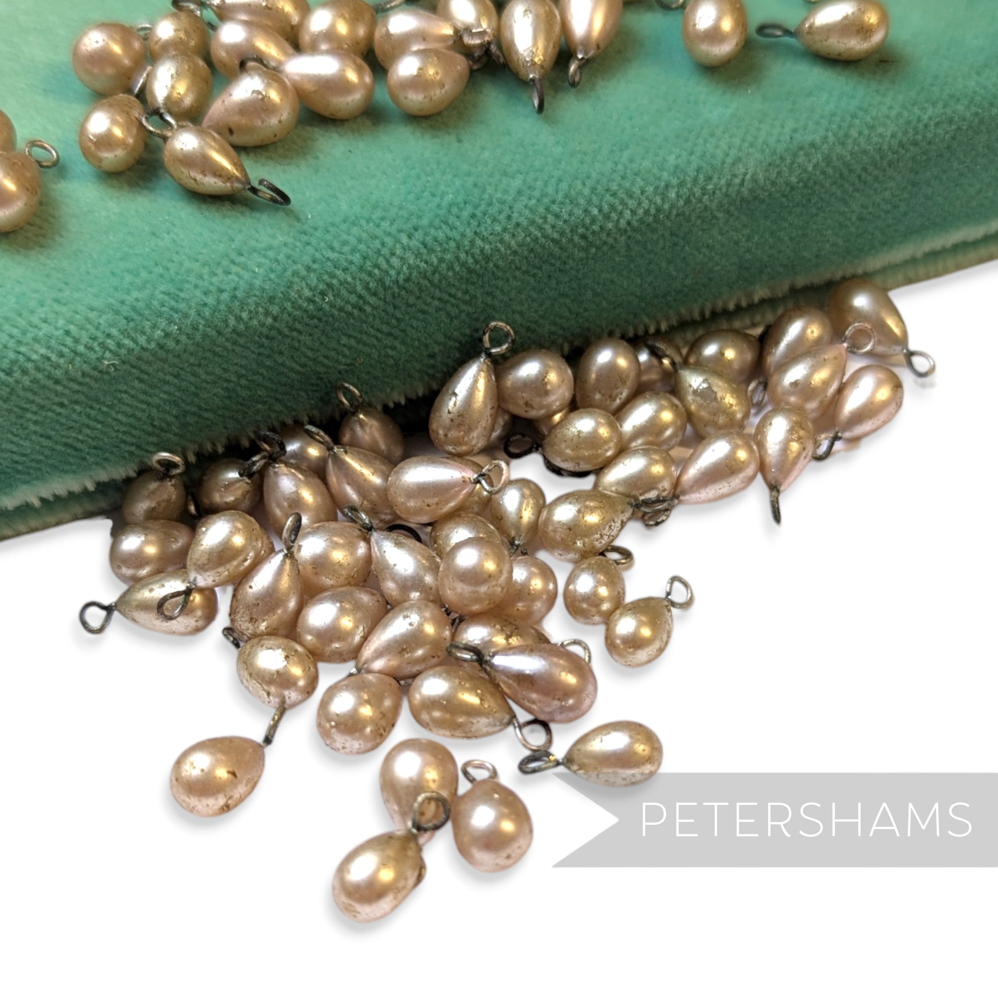 Vintage 1950/60's 12x5mm Pearlescent Droplet with Loop - 72 Pieces