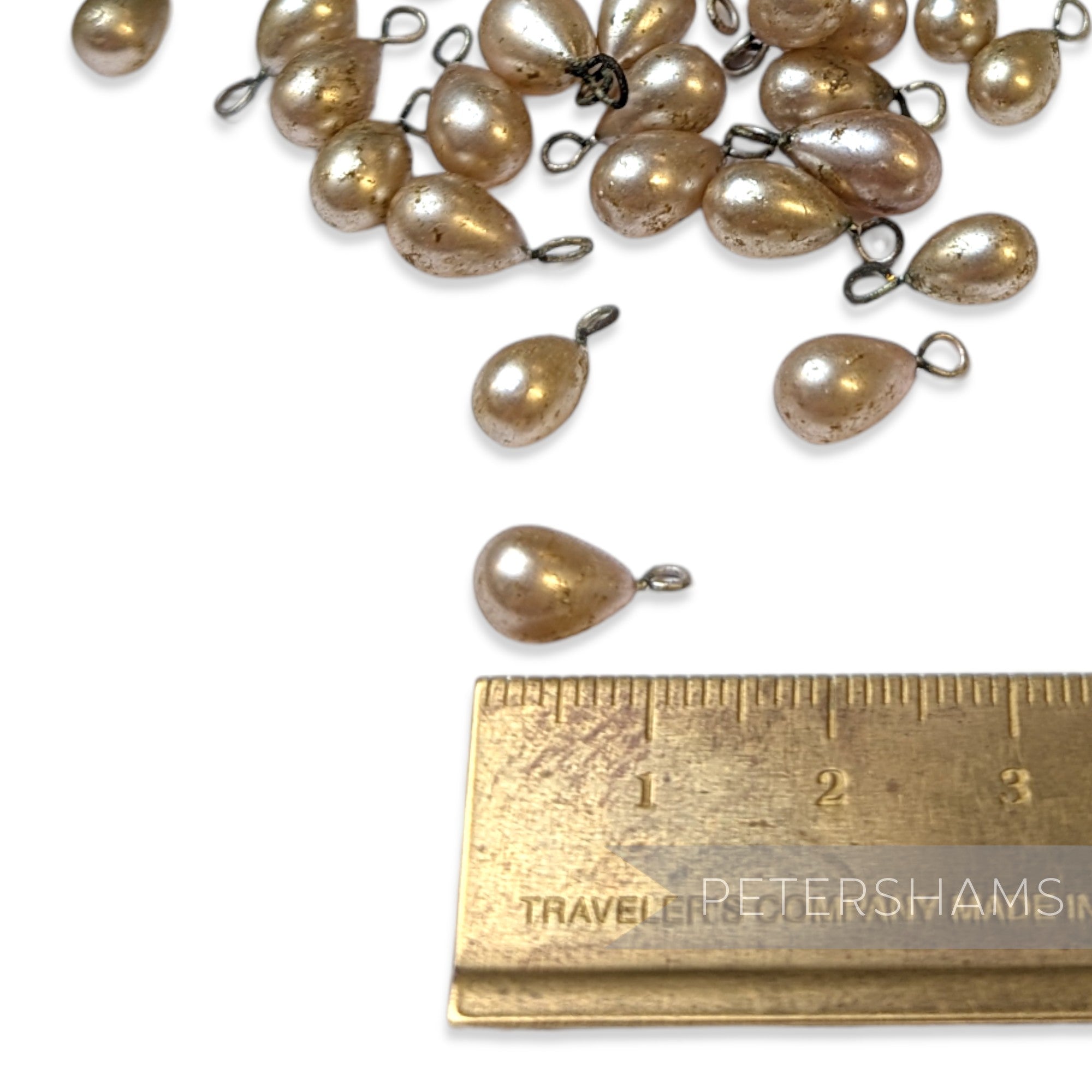 Vintage 1950/60's 12x5mm Pearlescent Droplet with Loop - 72 Pieces