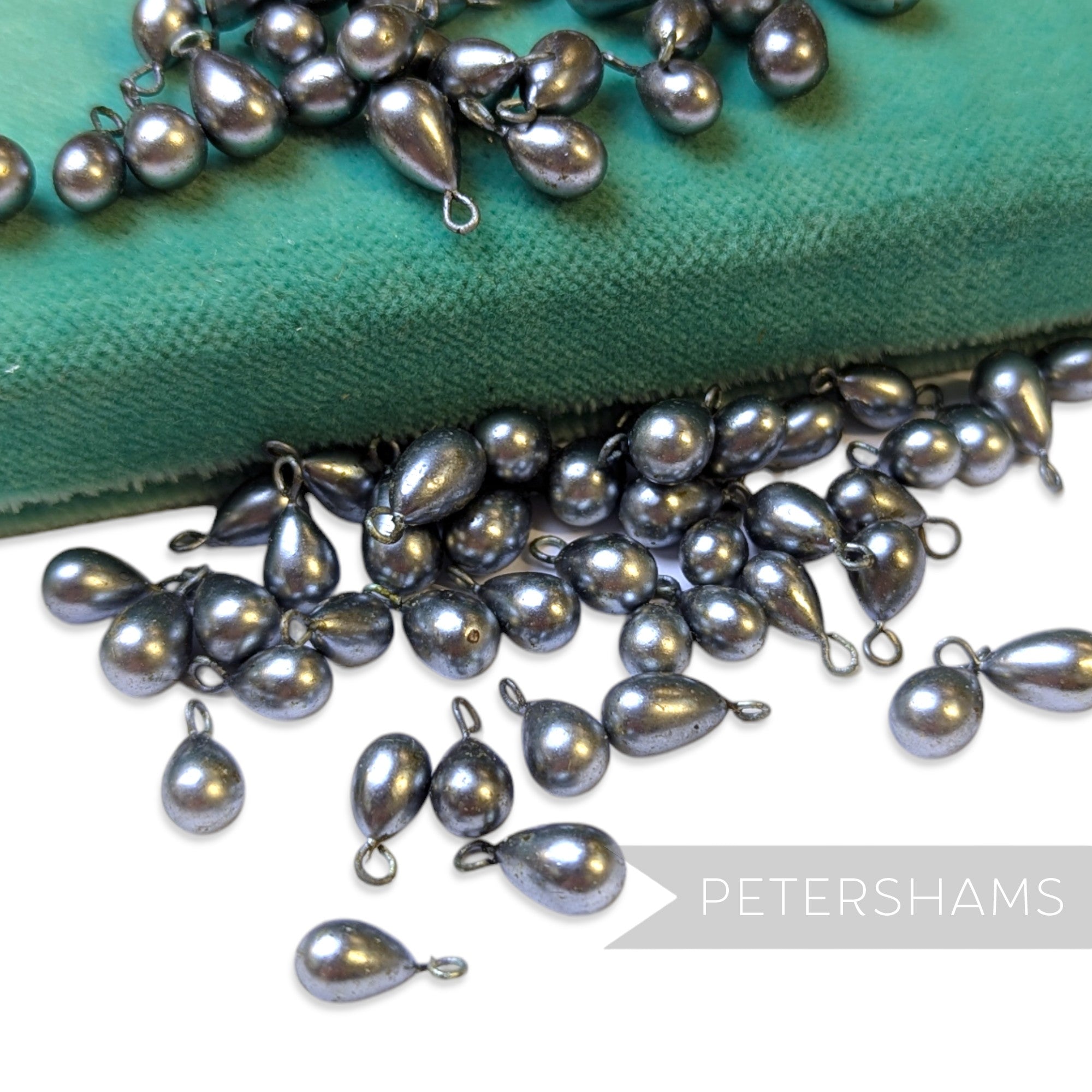 Vintage 1950/60's 12x5mm Pearlescent Droplet with Loop - 72 Pieces