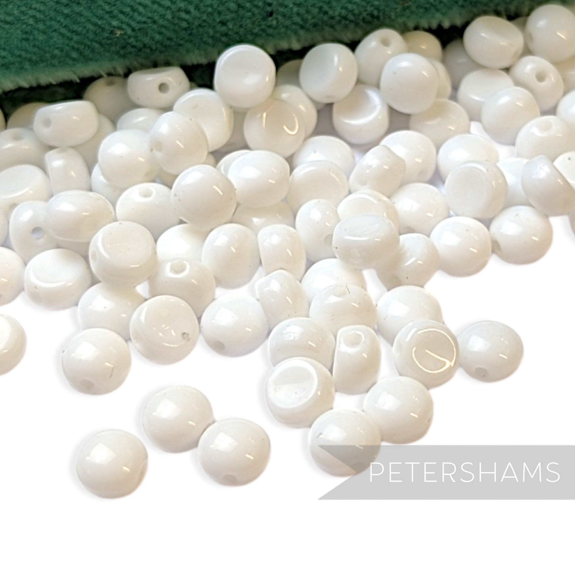 Vintage 1960/70's Glass 5x5mm Flatback Pebble Beads - Approx. 144 Beads