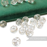 13mm Vintage Clear Ridged Round Beads - 24 Pieces