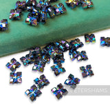Vintage 1960/70's 10x10mm Geometric Flower Beads - 36 Pieces