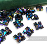 Vintage 1960/70's 10x10mm Geometric Flower Beads - 36 Pieces