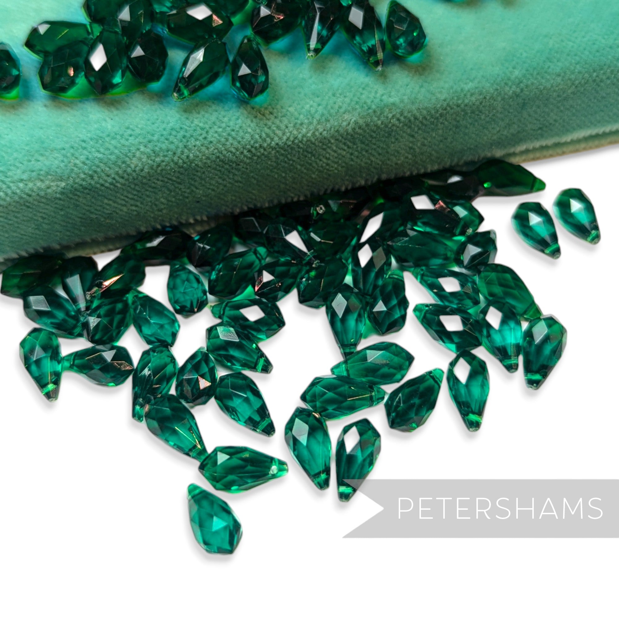 Vintage 1960/70's 12x5mm Pointed Faceted Teardrop Bead - 72 Beads