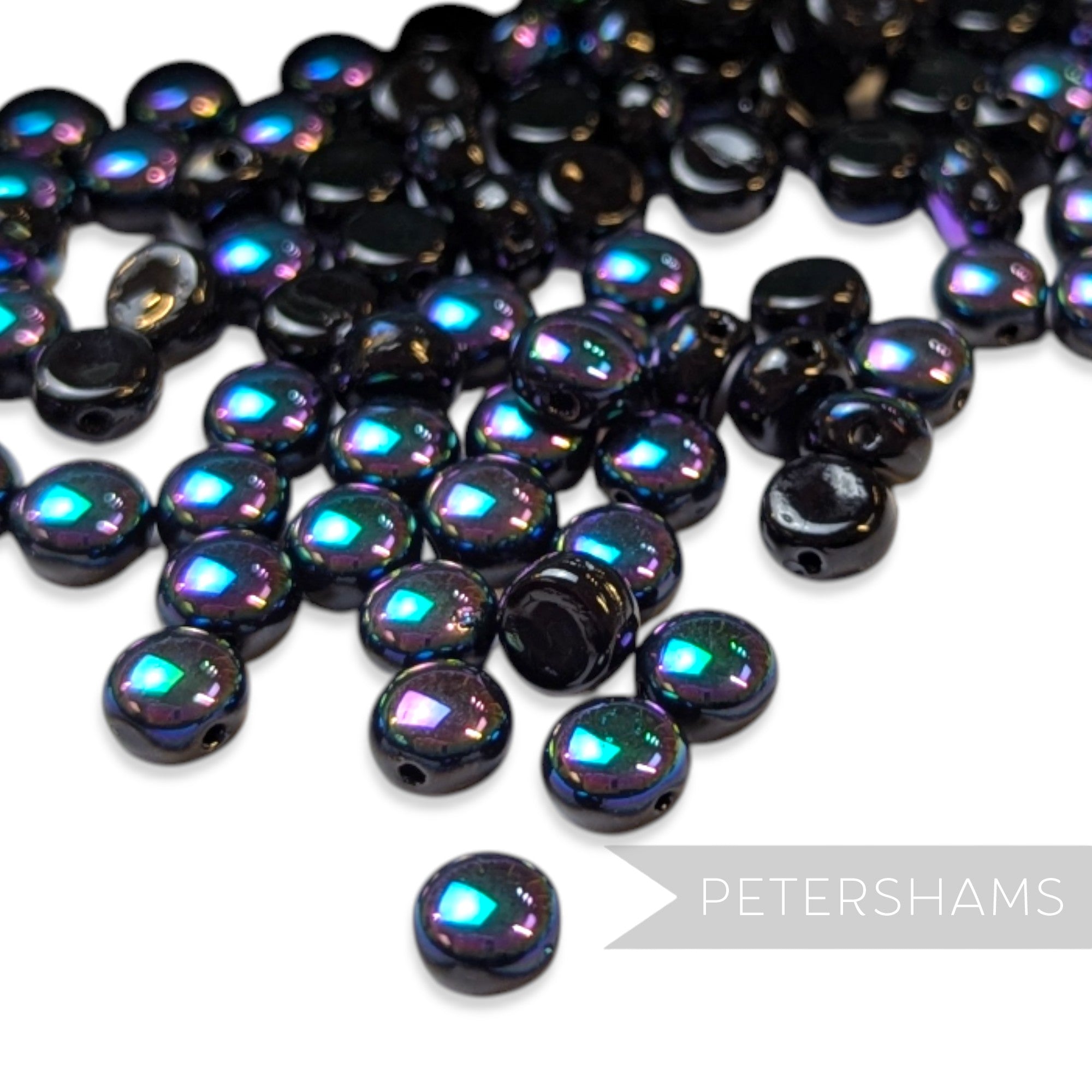 Vintage 1960/70's Glass 5x5mm Flatback Pebble Beads - Approx. 144 Beads