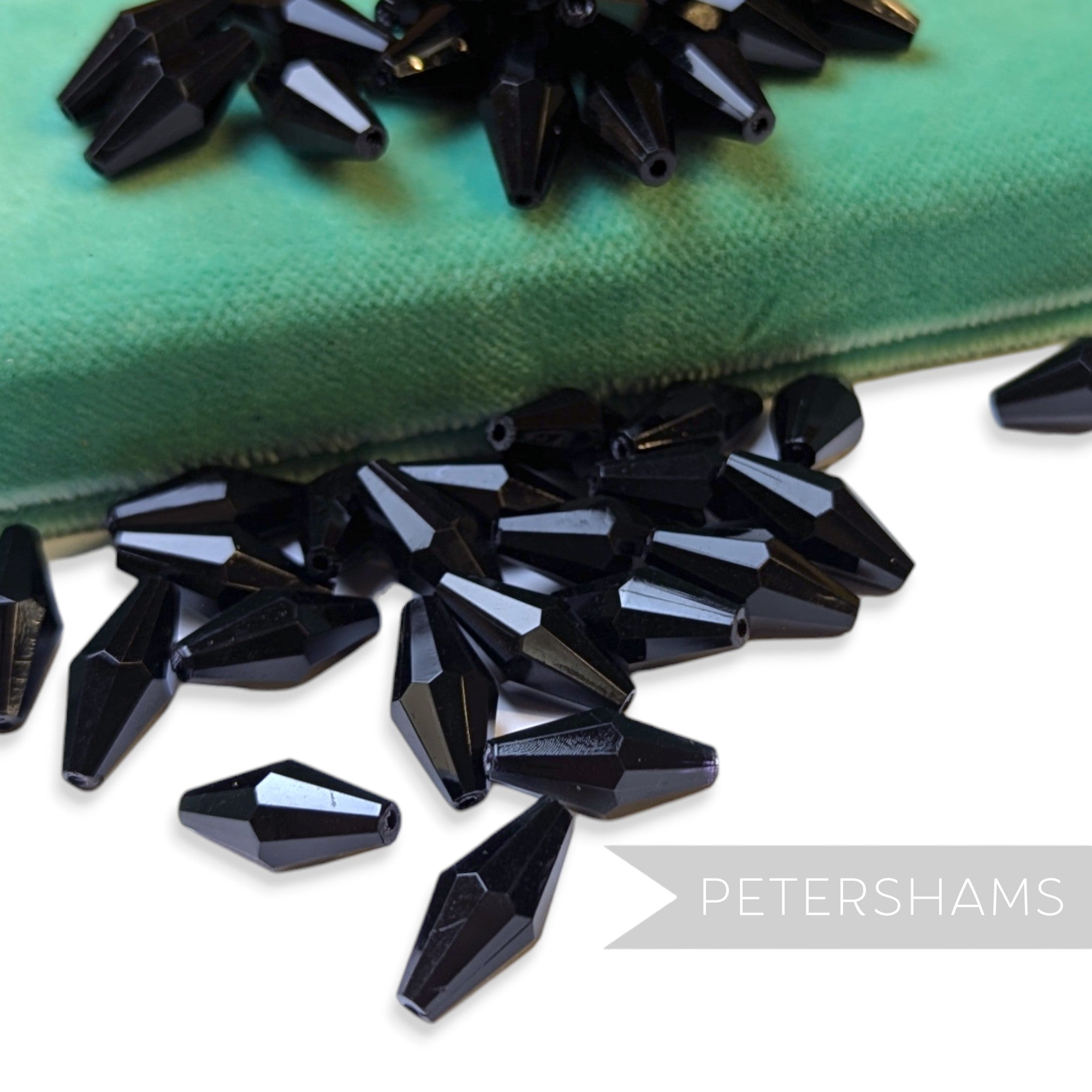 Vintage 1960/70's 18x8mm Faceted Bi-Cone Bead - 36 Pieces