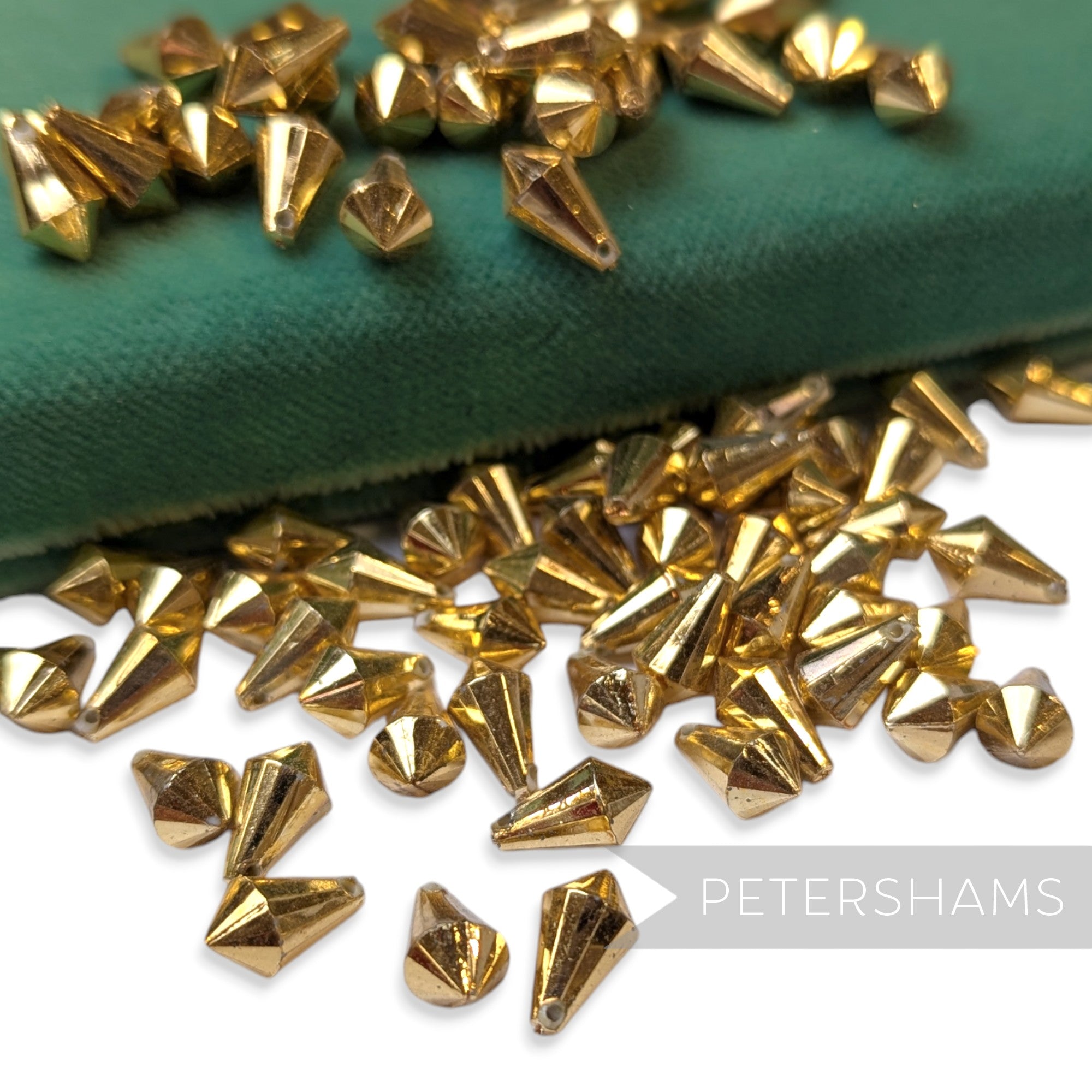 Vintage 1960/70's 12x7mm Faceted Pointed Teardrop Bead - Approx. 72 Beads