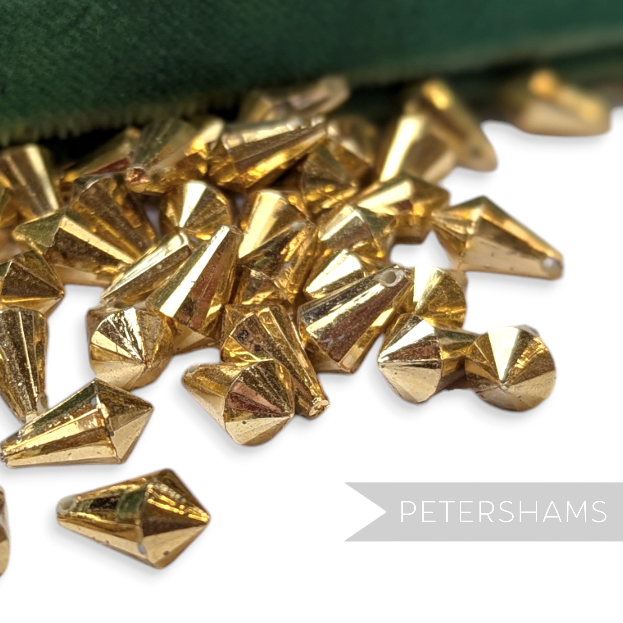 Vintage 1960/70's 12x7mm Faceted Pointed Teardrop Bead - Approx. 72 Beads