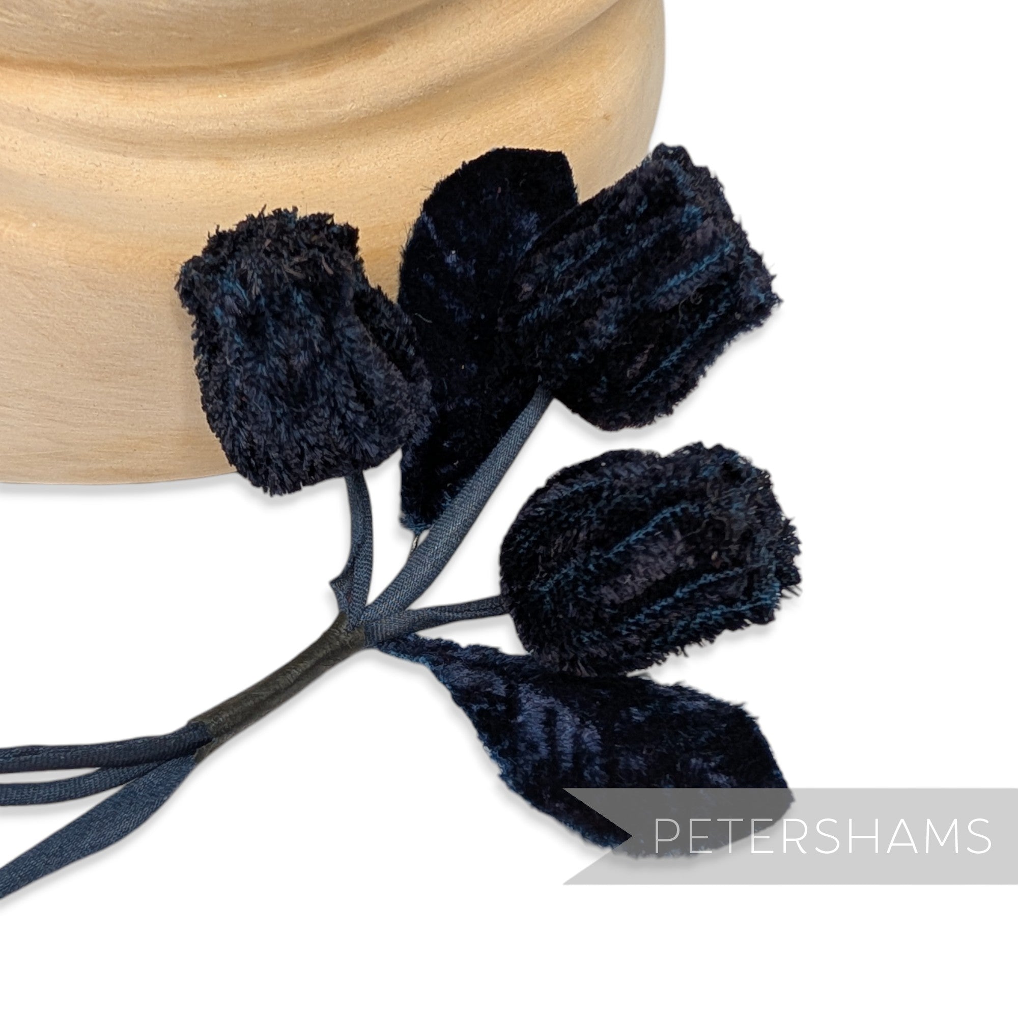 'Frankie' Velvet Triple Bud Stem Millinery Mount