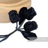 'Frankie' Velvet Triple Bud Stem Millinery Mount