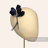 'Frankie' Velvet Triple Bud Stem Millinery Mount