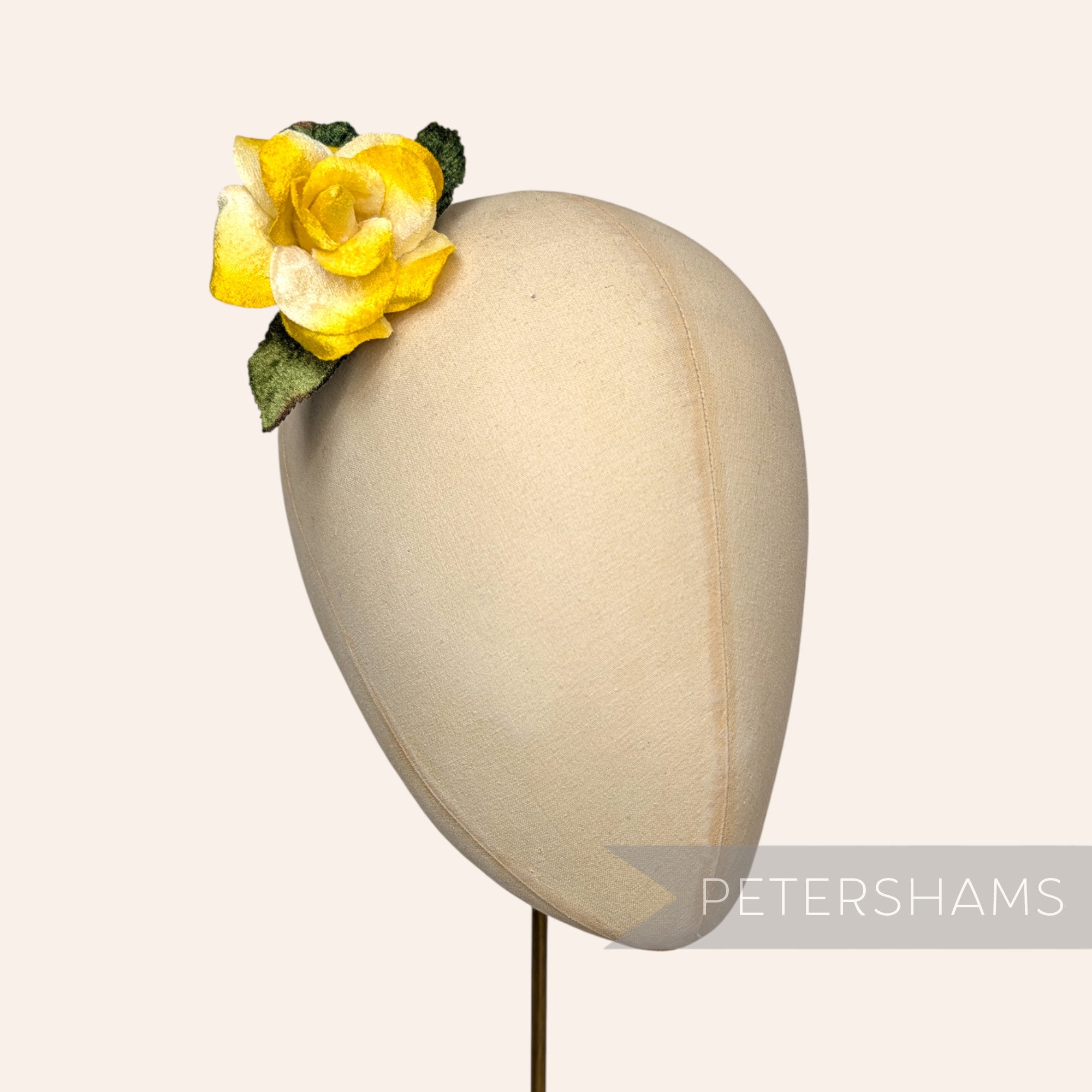'Arabella' Small Velvet Rose Blossom Millinery Hat Mount