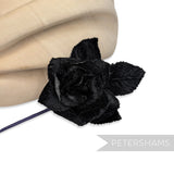 'Arabella' Small Velvet Rose Blossom Millinery Hat Mount