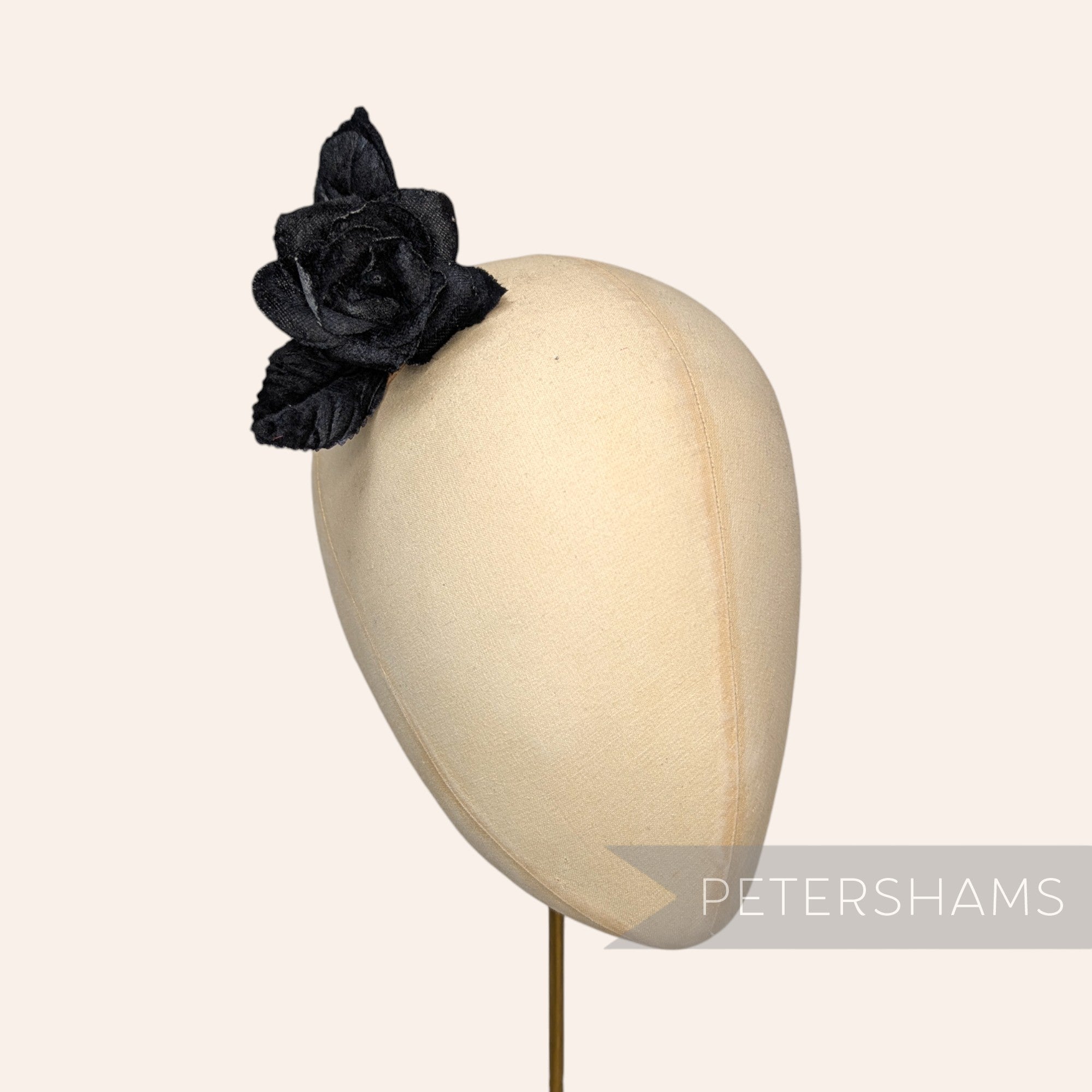'Arabella' Small Velvet Rose Blossom Millinery Hat Mount
