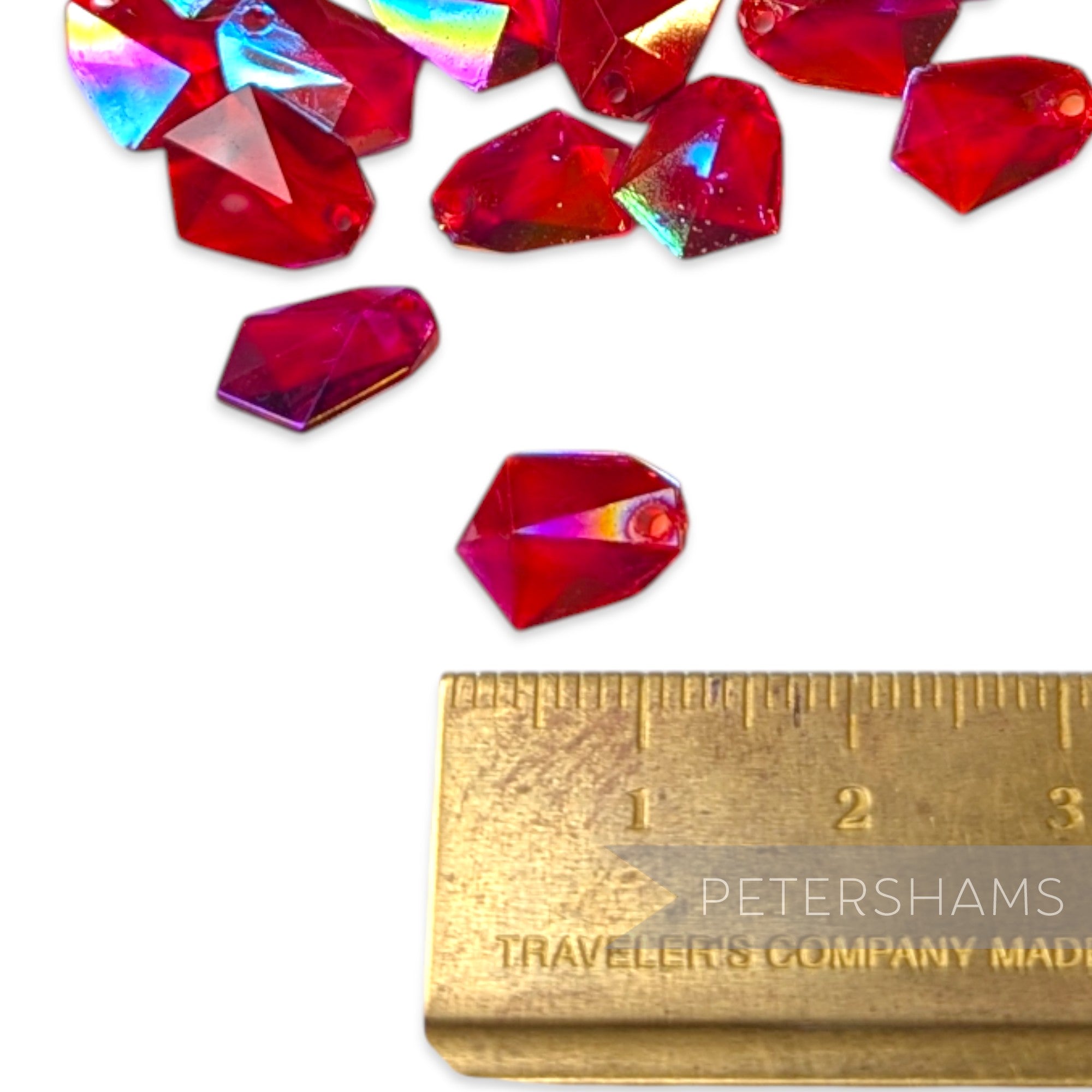 Vintage 1960/70's 12x10mm Geometric Pendant Beads - Approx. 72 Pieces