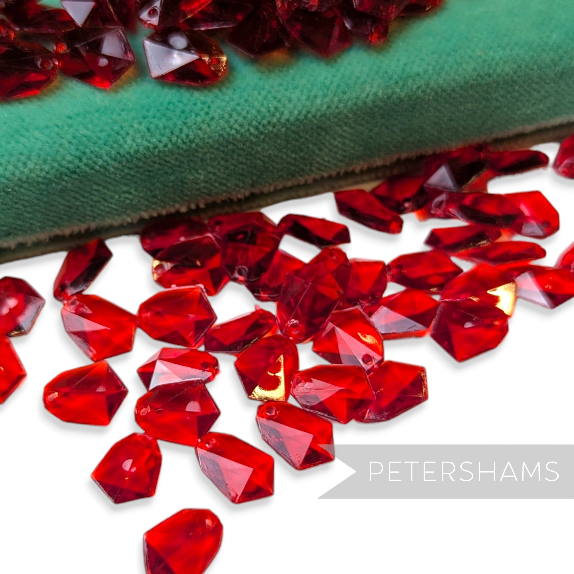 Vintage 1960/70's 12x10mm Geometric Pendant Beads - Approx. 72 Pieces