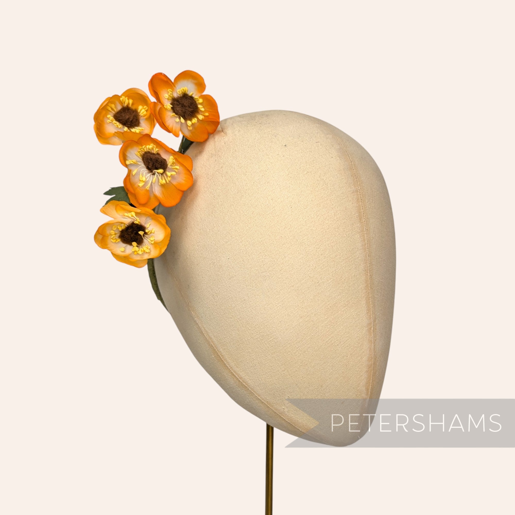 'Adonis' Vintage German 1950/60's Anemone Silk Flower Stem