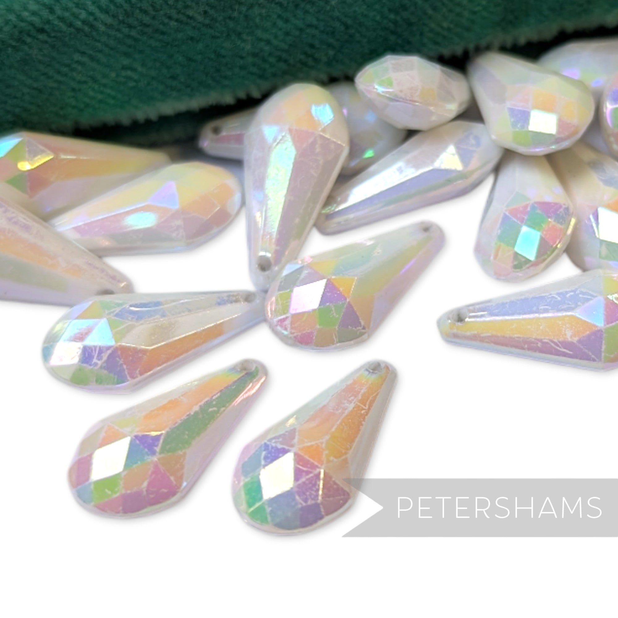 Vintage 1960/70's 20x11mm Large Chandelier Cut Beads - 36 Pieces