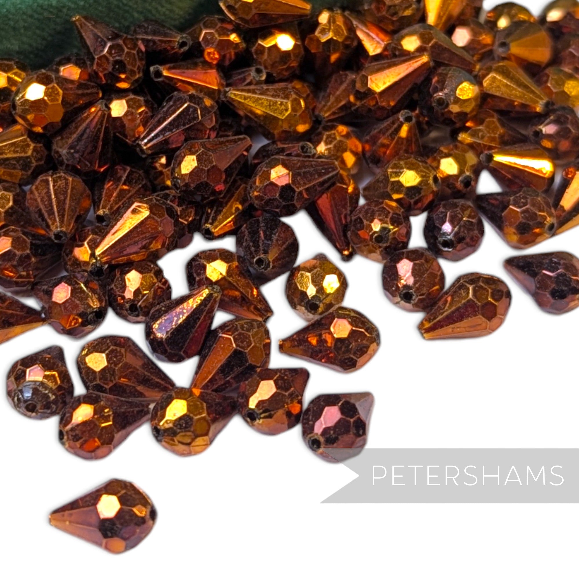 Vintage 1960/70's 13x8mm Faceted Teardrop Bead - Approx. 144 Beads