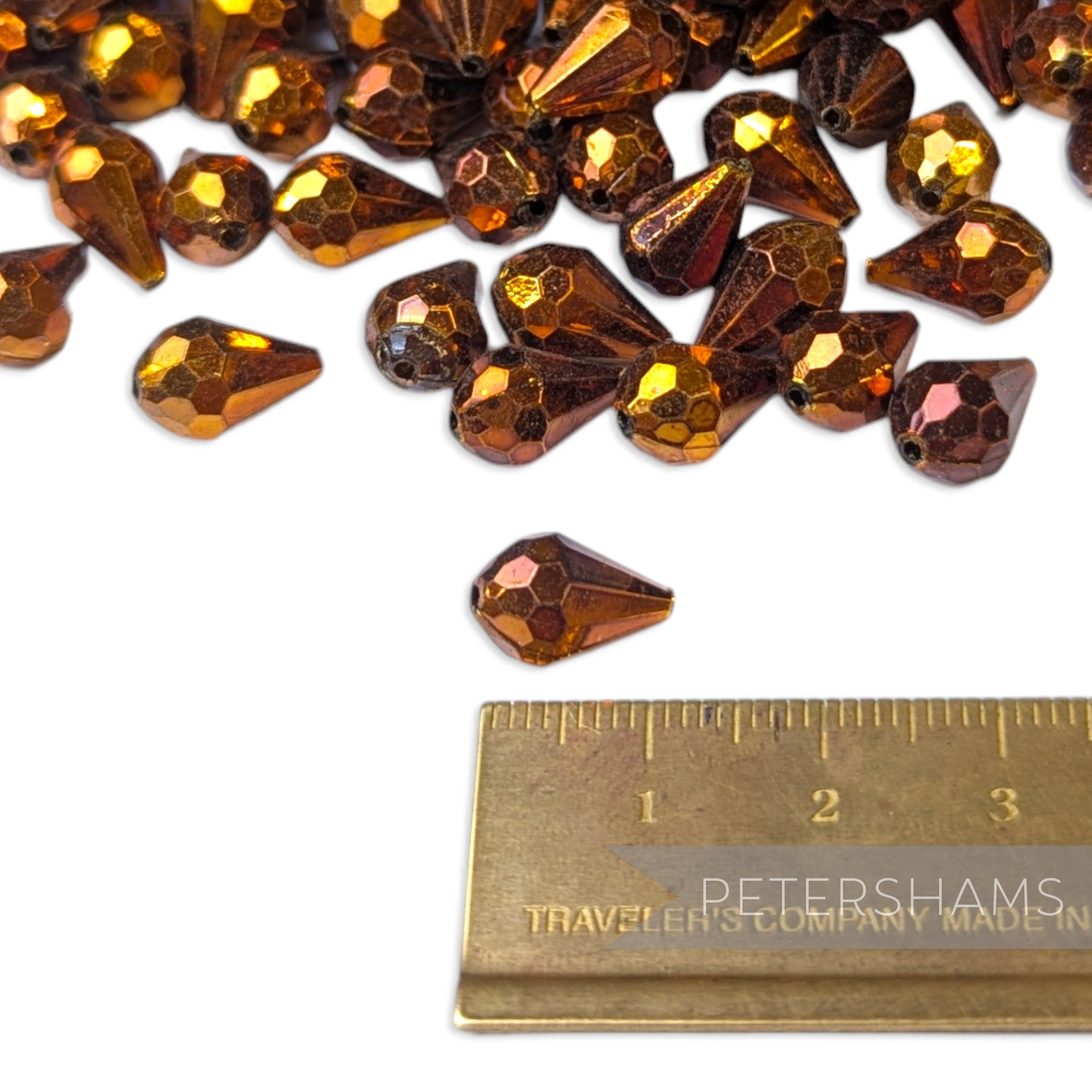 Vintage 1960/70's 13x8mm Faceted Teardrop Bead - Approx. 144 Beads