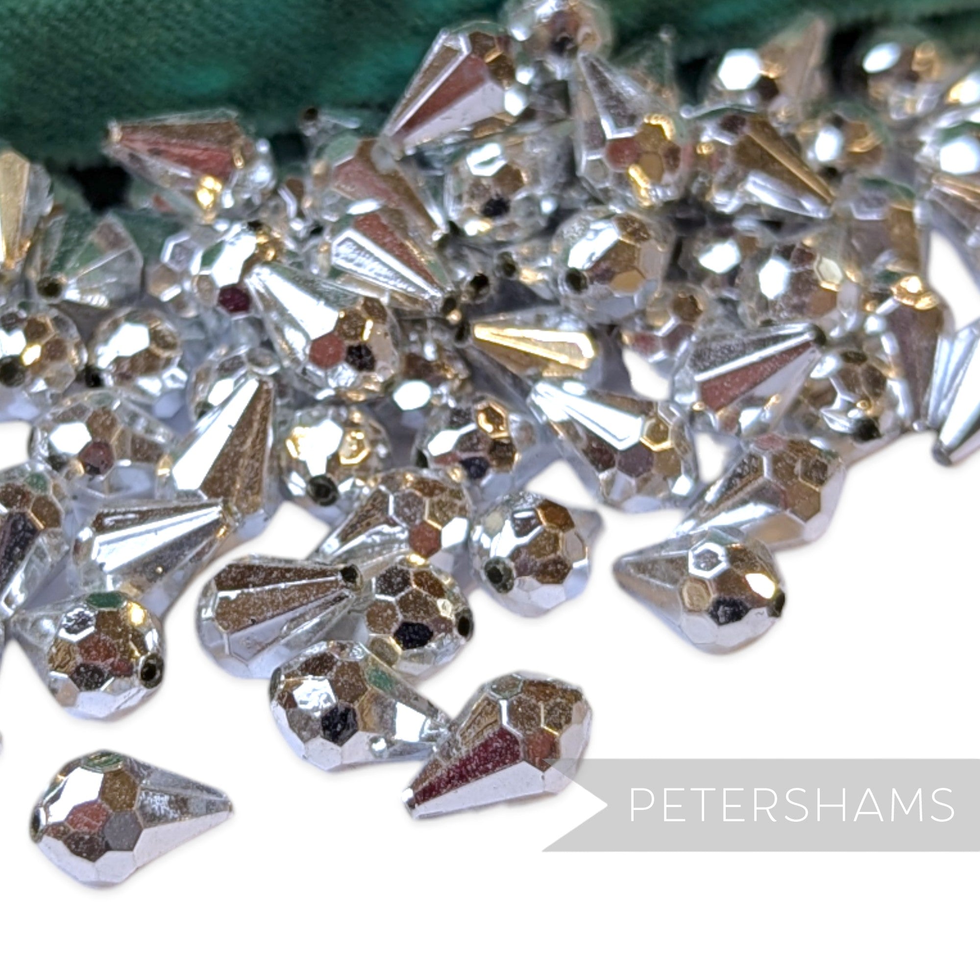 Vintage 1960/70's 13x8mm Faceted Teardrop Bead - Approx. 144 Beads