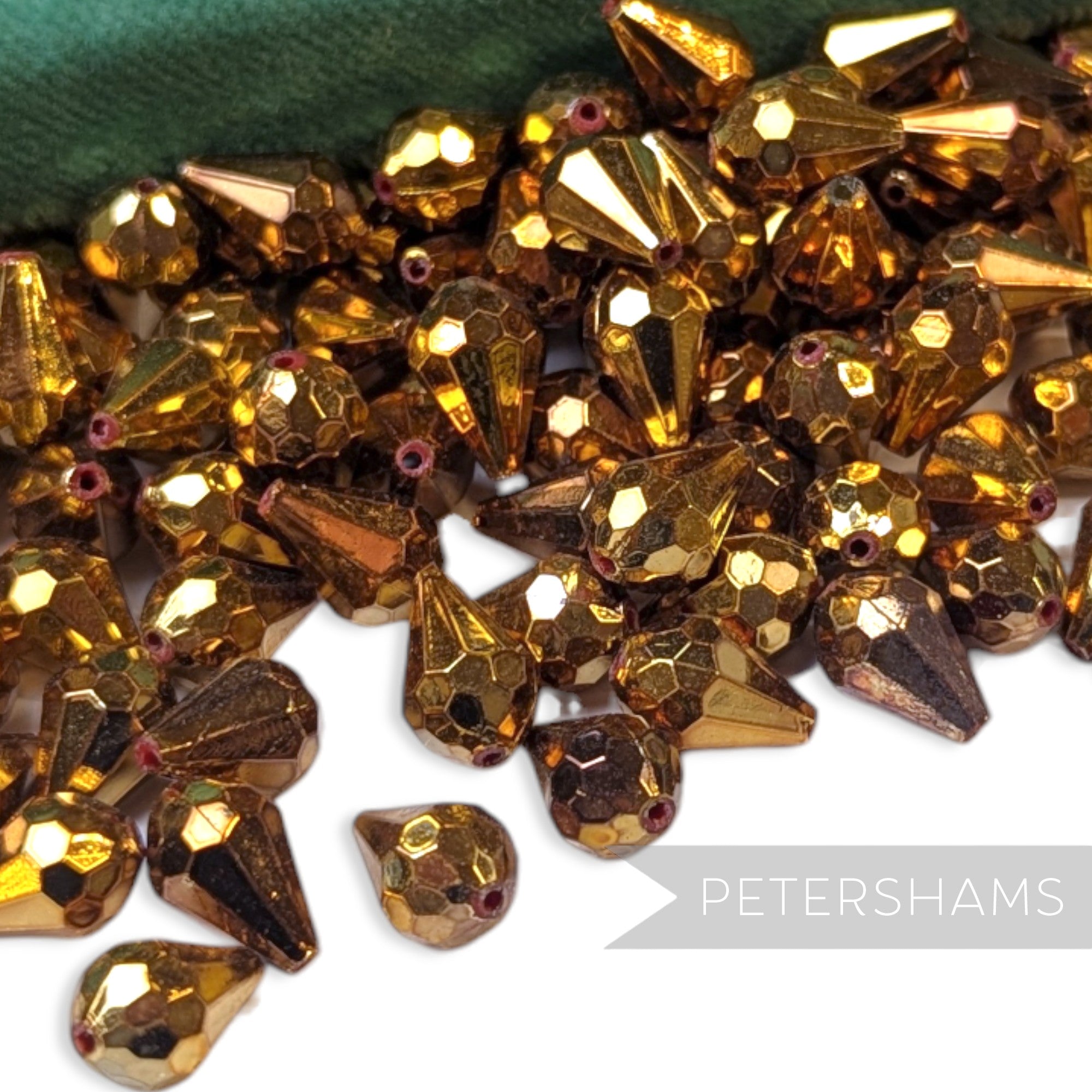 Vintage 1960/70's 13x8mm Faceted Teardrop Bead - Approx. 144 Beads