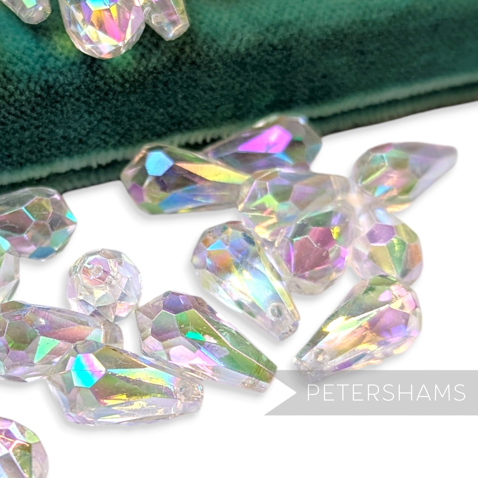 Vintage 1960/70's 19x9mm Pointed Faceted Teardrop Bead - 36 Beads