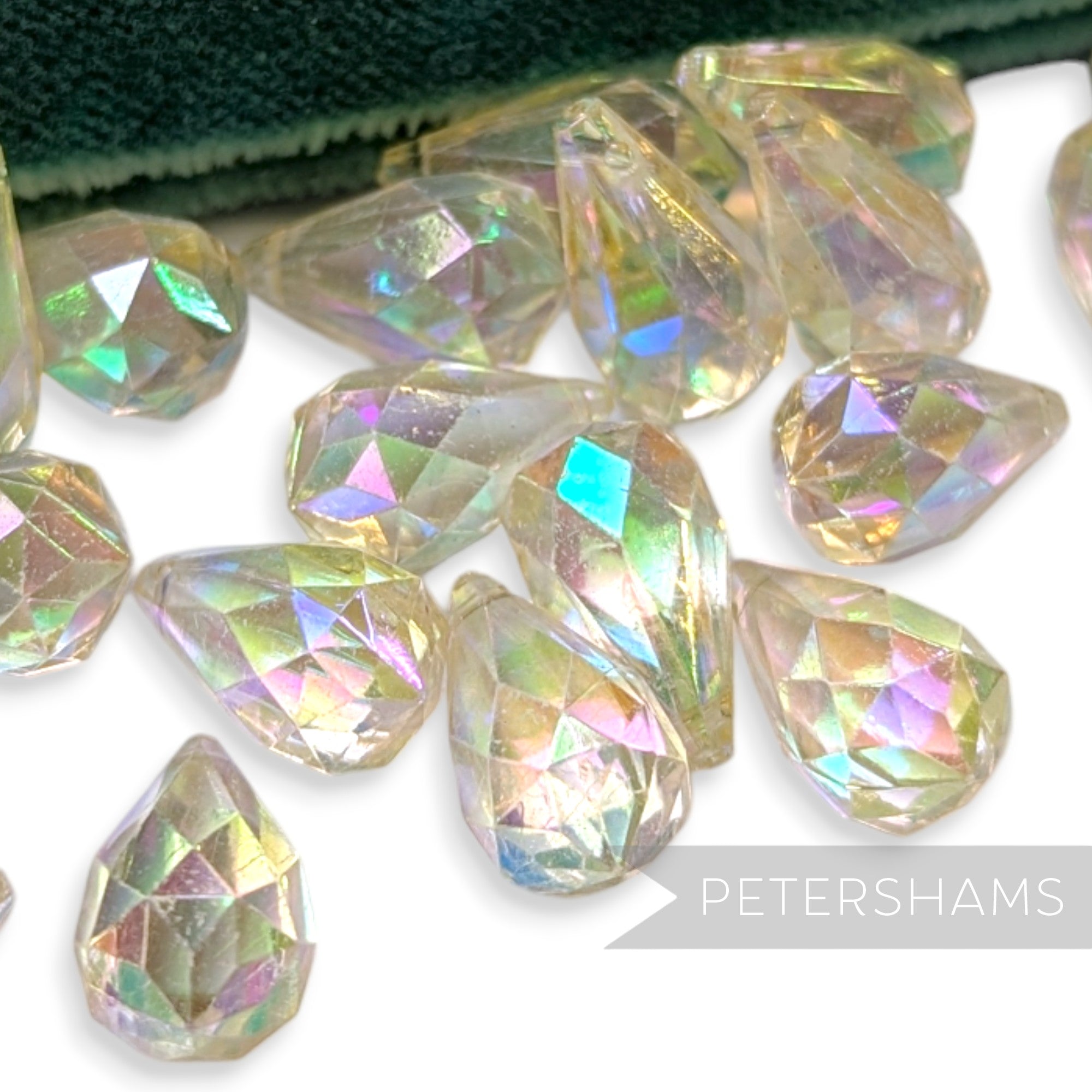 Vintage 1960/70's 19x9mm Pointed Faceted Teardrop Bead - 36 Beads