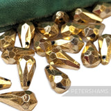 Vintage 1960/70's 19x9mm Pointed Faceted Teardrop Bead - 36 Beads